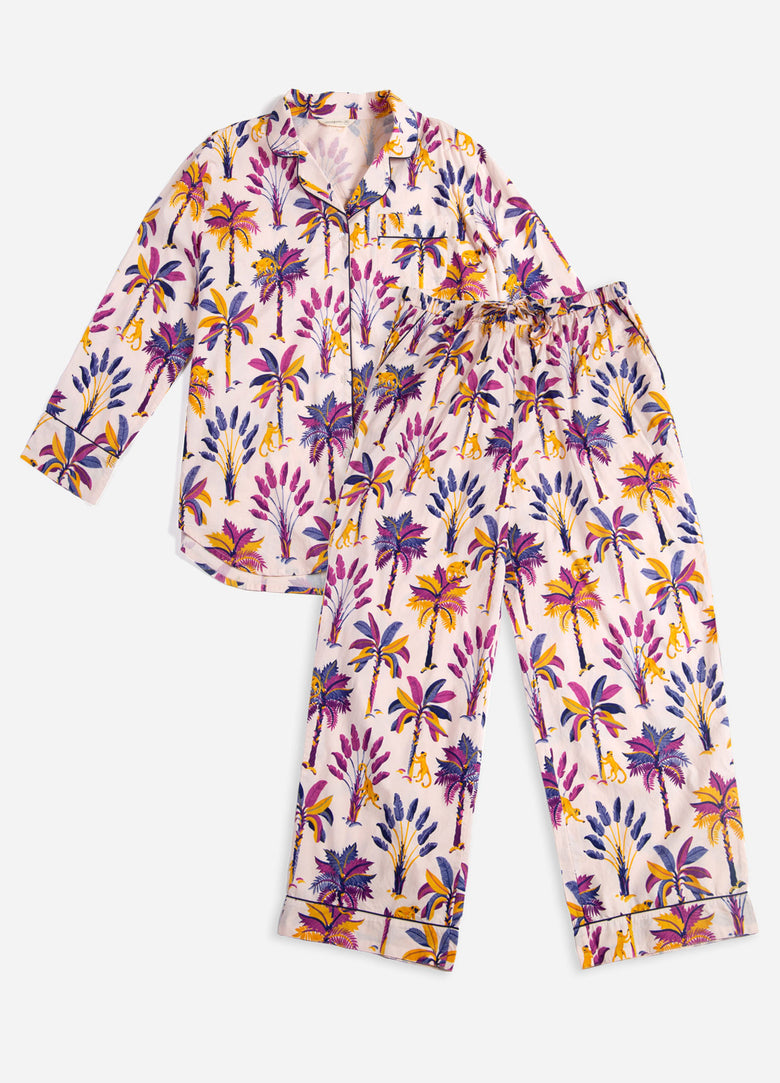 Royal Palms - Long Sleep Set - Amethyst - Printfresh