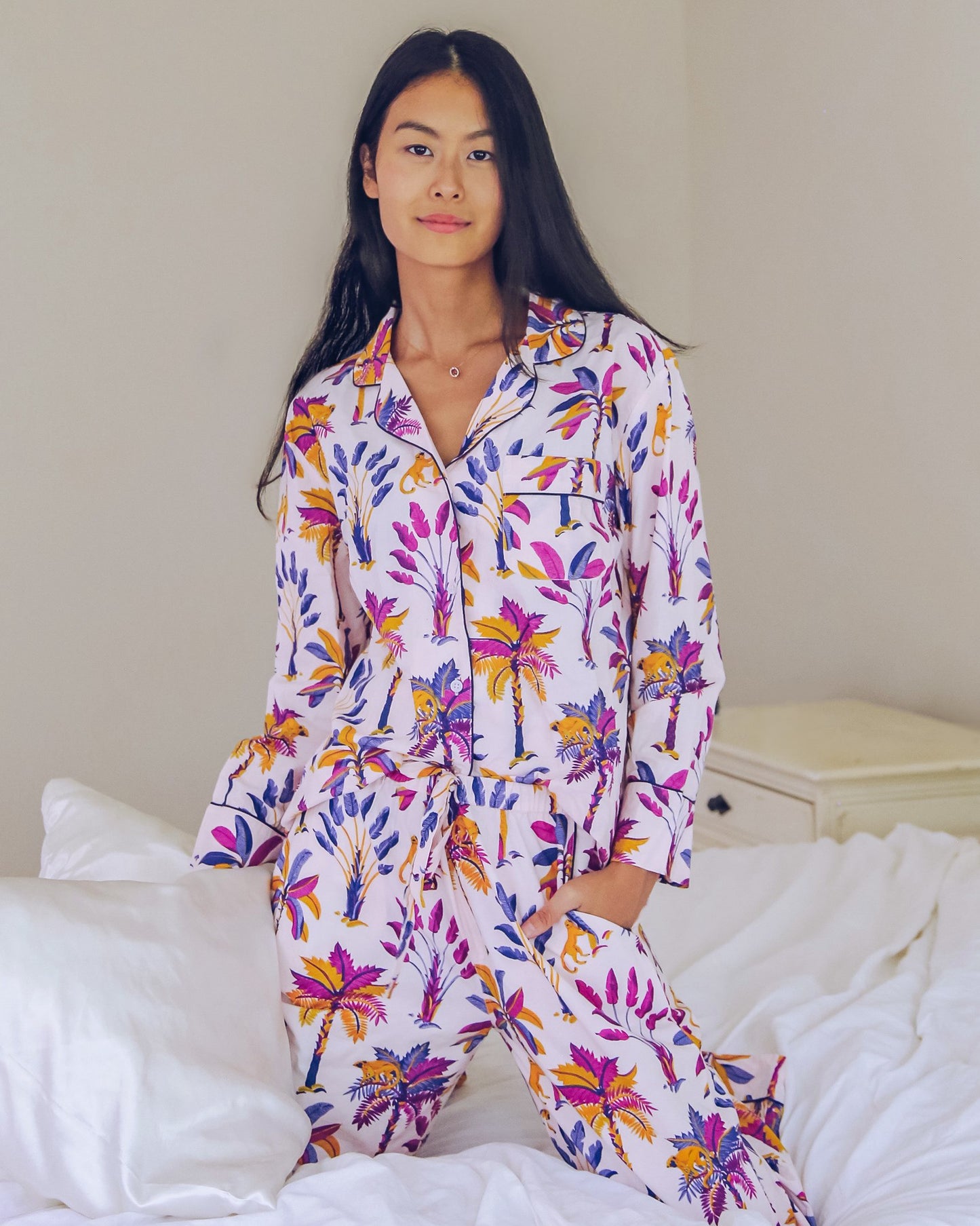 Royal Palms - Long Sleep Set - Amethyst - Printfresh