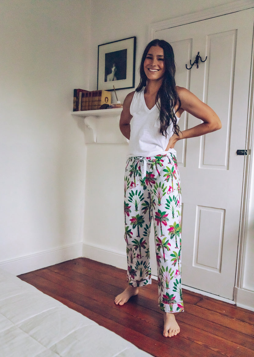 Royal Palms - Pajama Pants - Pink Basil - Printfresh