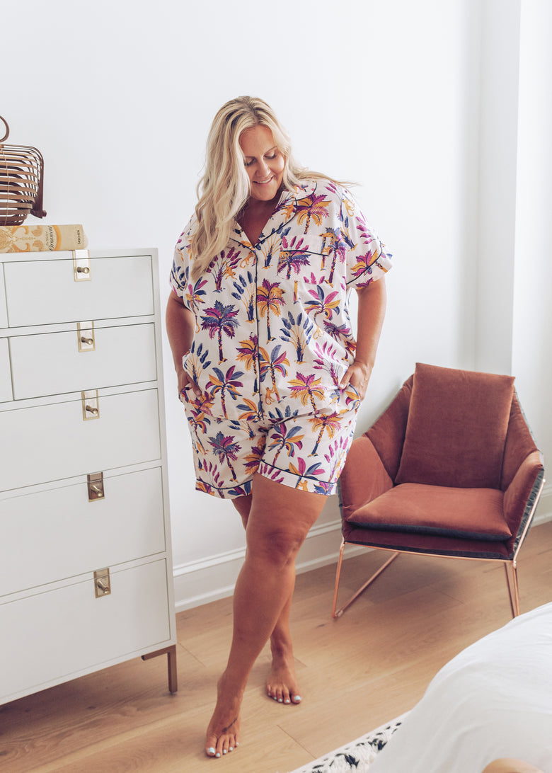 Royal Palms - Short Sleep Set - Amethyst - Printfresh