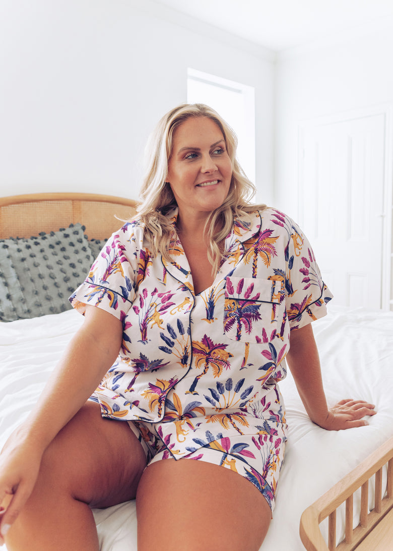 Royal Palms - Short Sleep Set - Amethyst - Printfresh