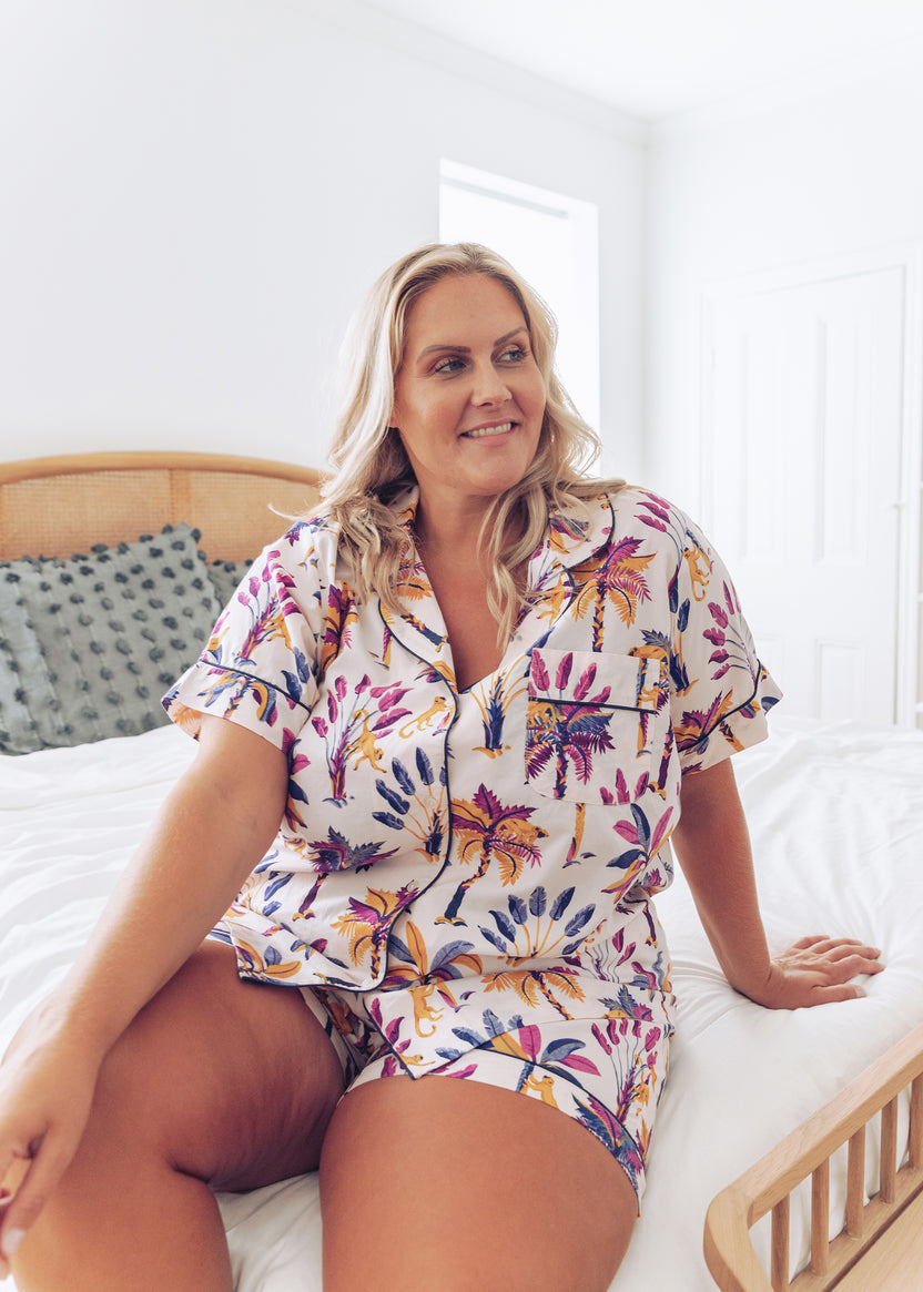 Royal Palms - Short Sleep Set - Amethyst - Printfresh