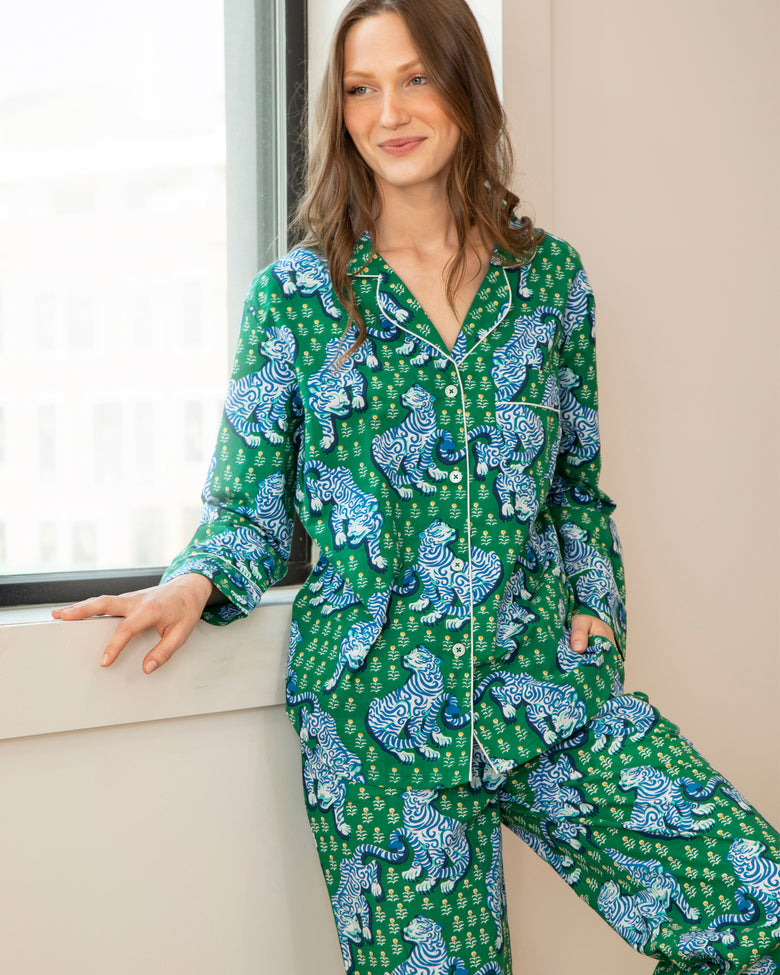 Tiger Queen - Petite Long Sleep Set - Jade - Printfresh