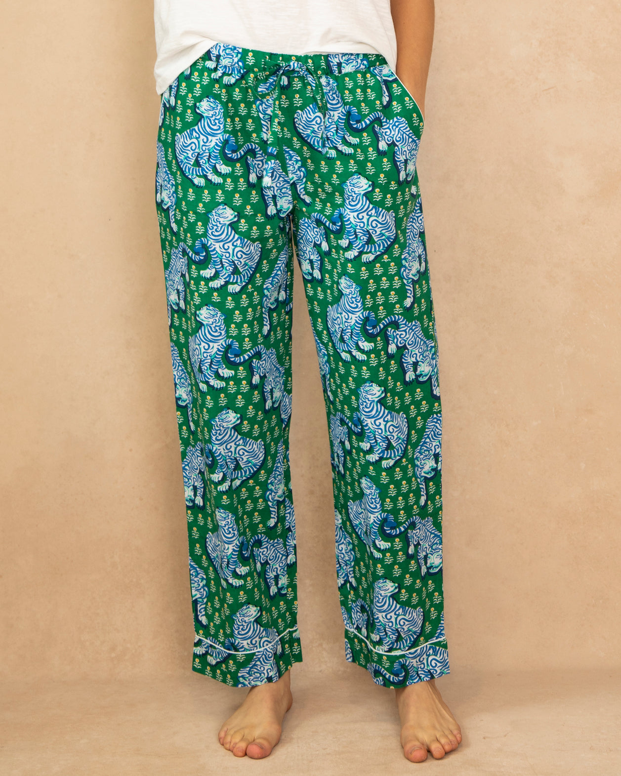 Tiger Queen - Pajama Pants - Jade - Printfresh