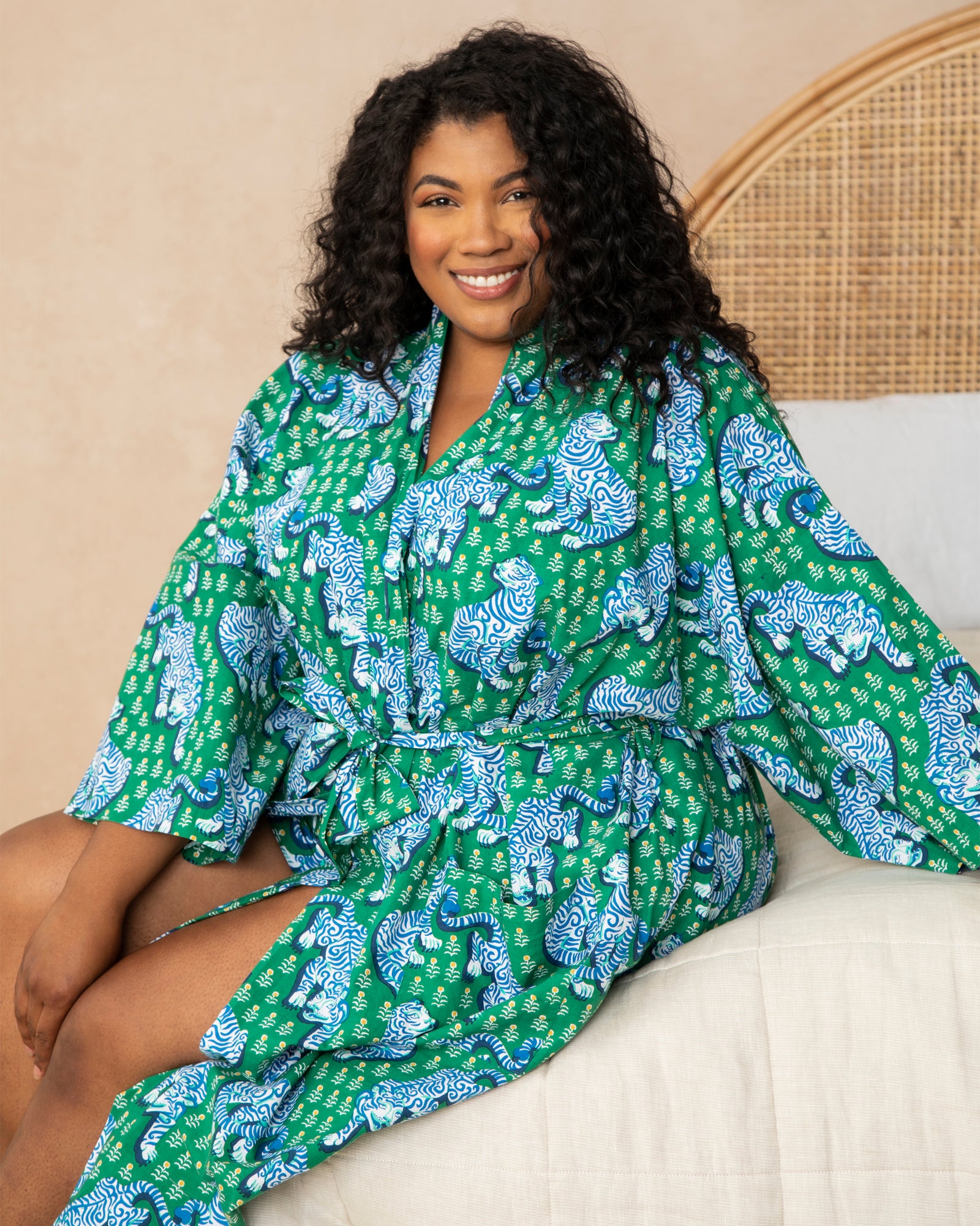 Jade Robe With Pockets Tiger Queen Robe Jade