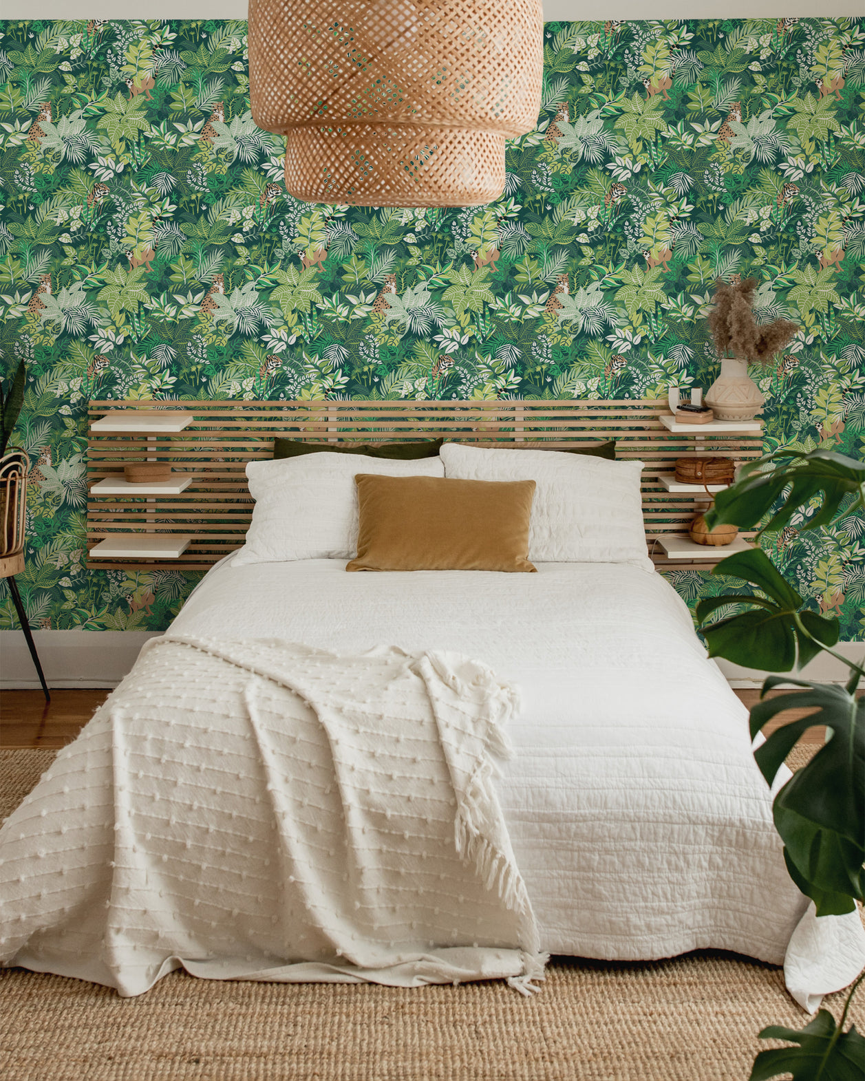 Tropical Oasis - Peel & Stick Wallpaper - Sage - Printfresh