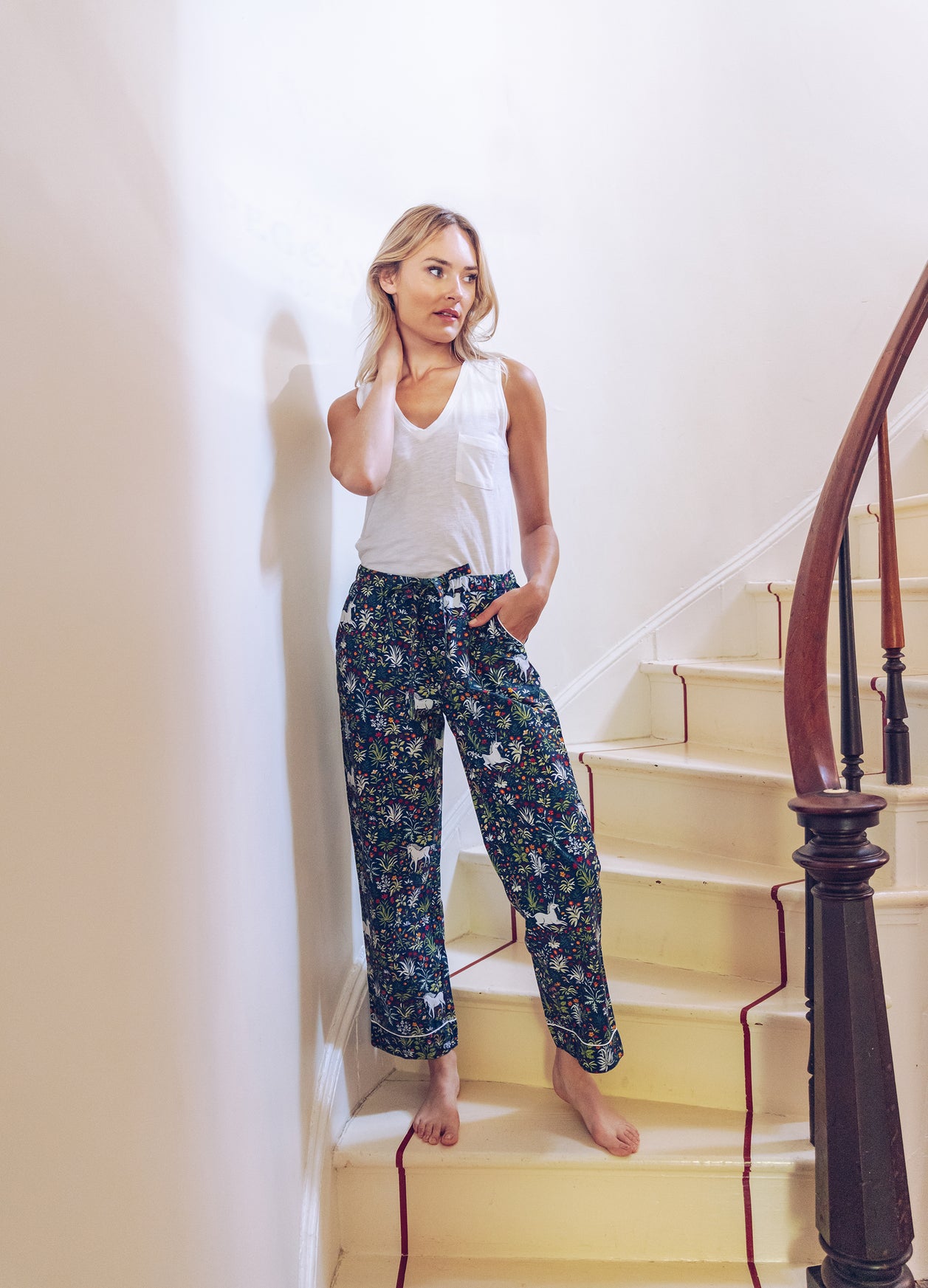 Unicorn's Garden - Pajama Pants - Indigo - Printfresh