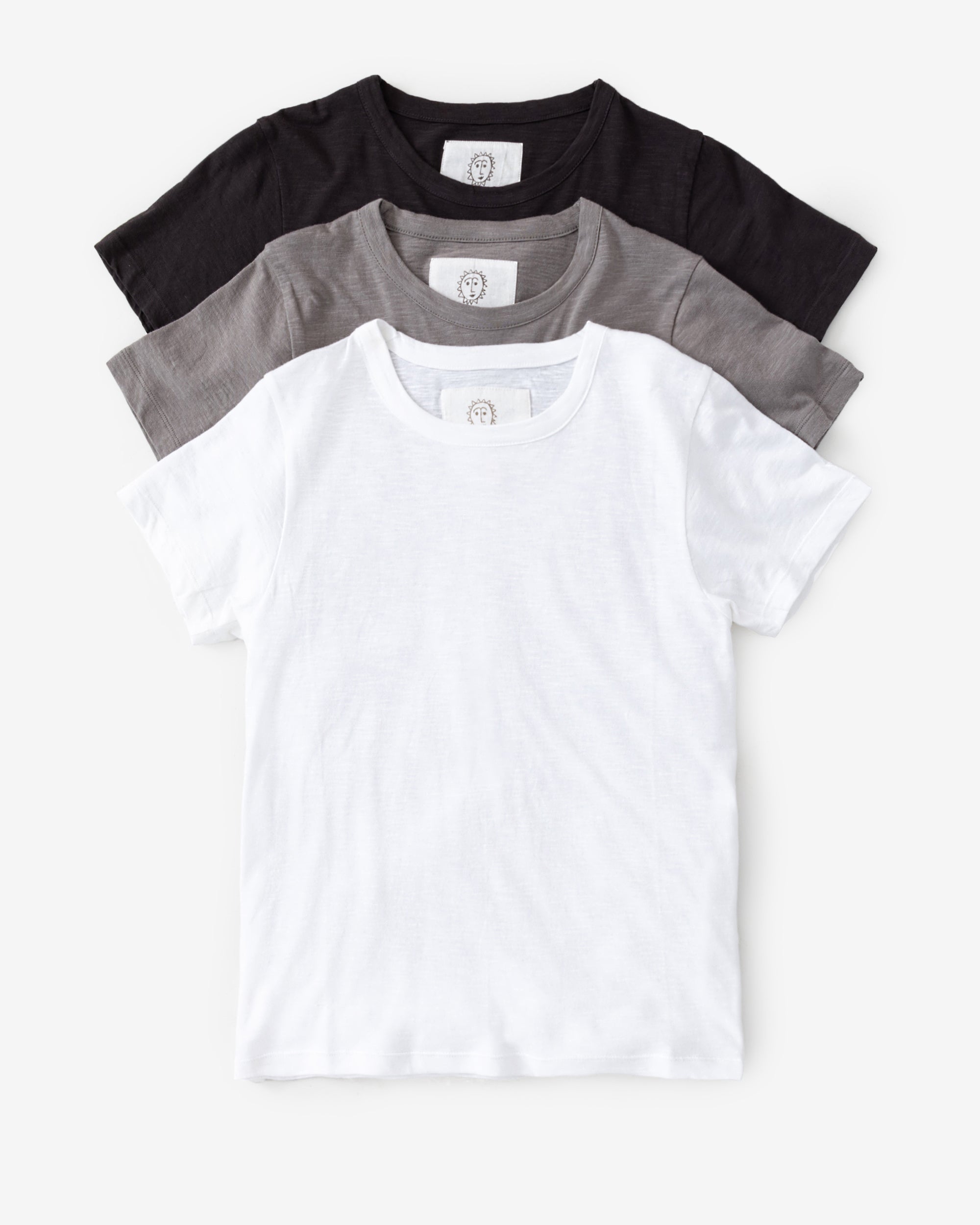 Saturday Tee - Knit T-Shirt 3-Pack - Black/Cloud/Pebble - Printfresh