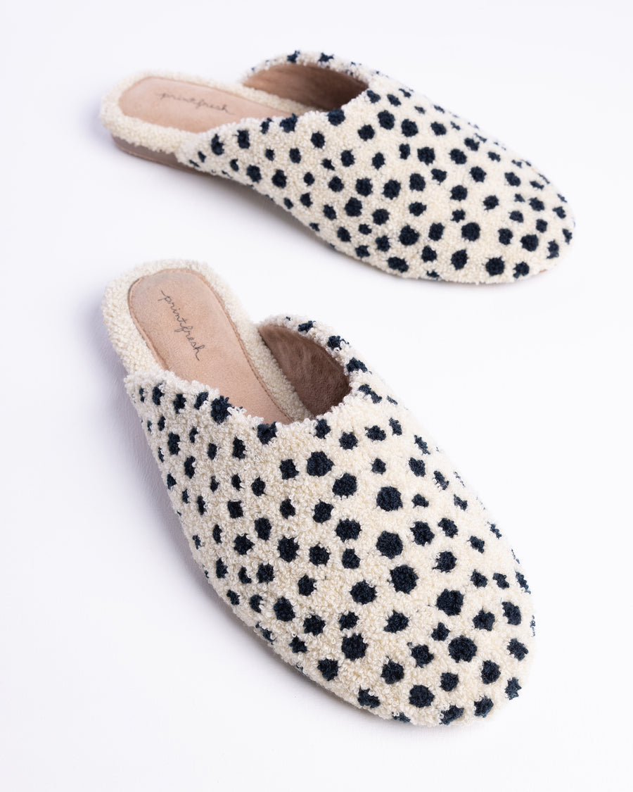 Leopard Spot - Tufted Slippers - Cream - Printfresh