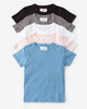 Saturday Tee - Knit T-Shirt 5-Pack - Black/Pebble/Cloud/Sky Blue/Blush - Printfresh