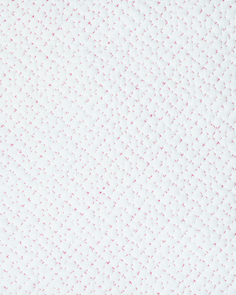 Reversible Weekend Stripes - Kantha Quilt Sham - Pink Marigold - Printfresh