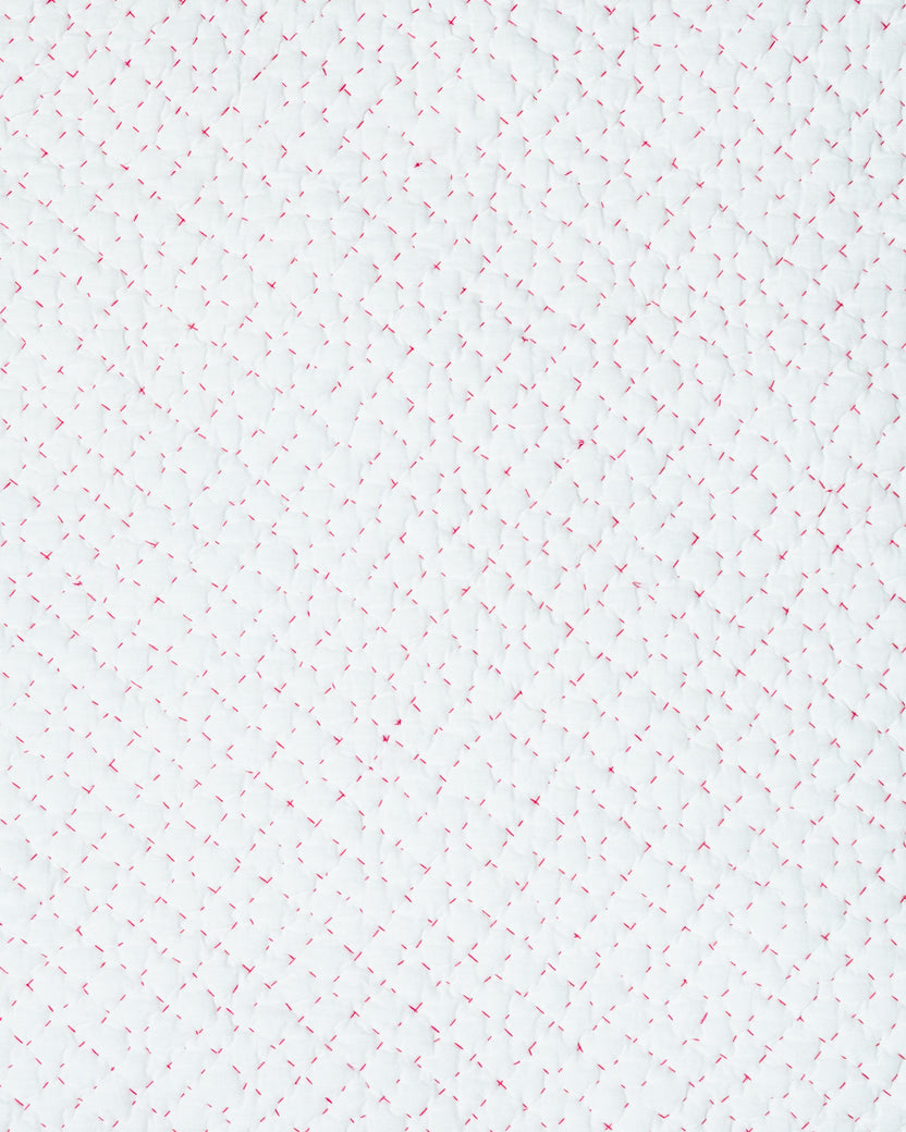Reversible Weekend Stripes - Kantha Quilt Sham - Pink Marigold - Printfresh