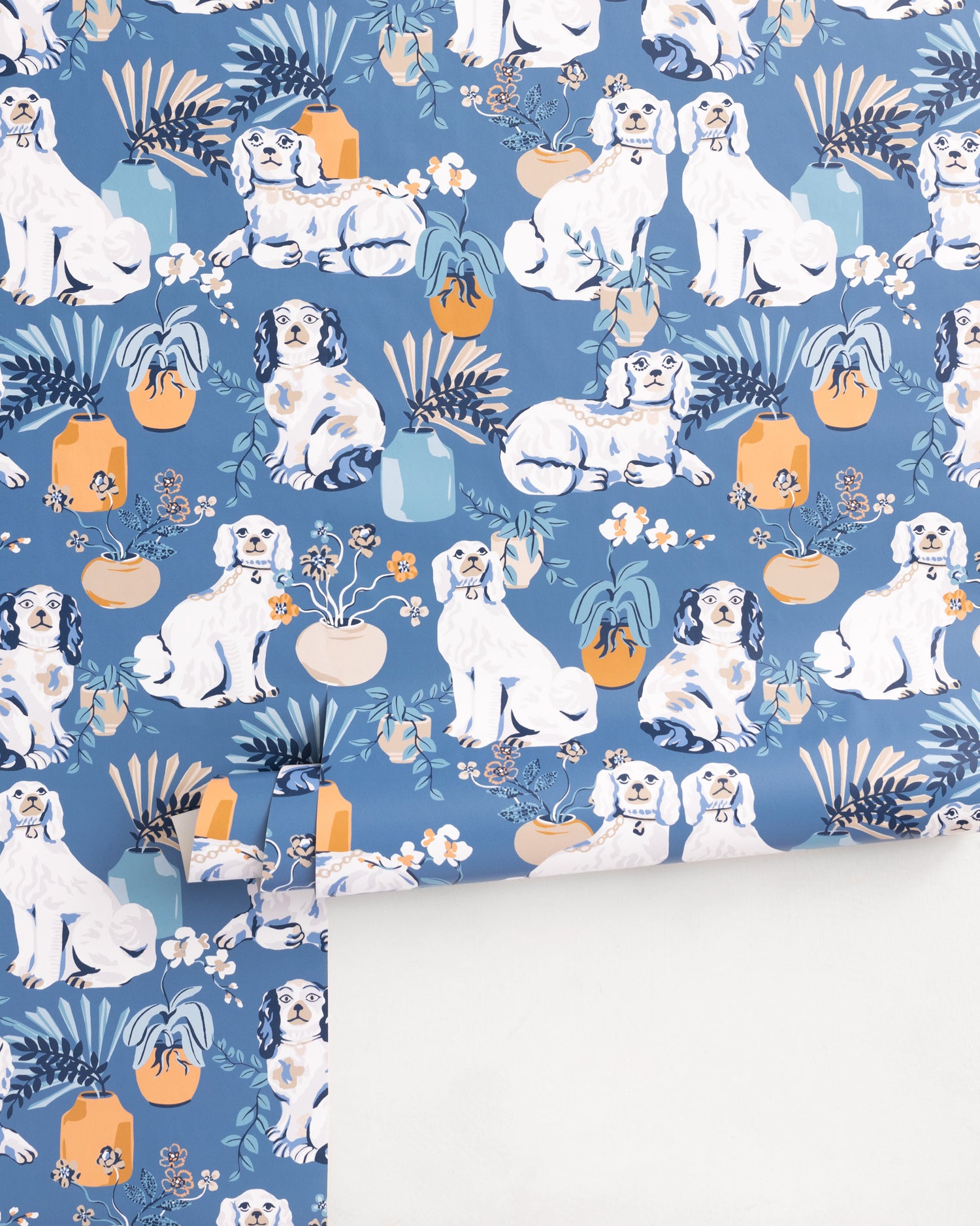 Good Dog - Peel & Stick Wallpaper - Cerulean - Printfresh