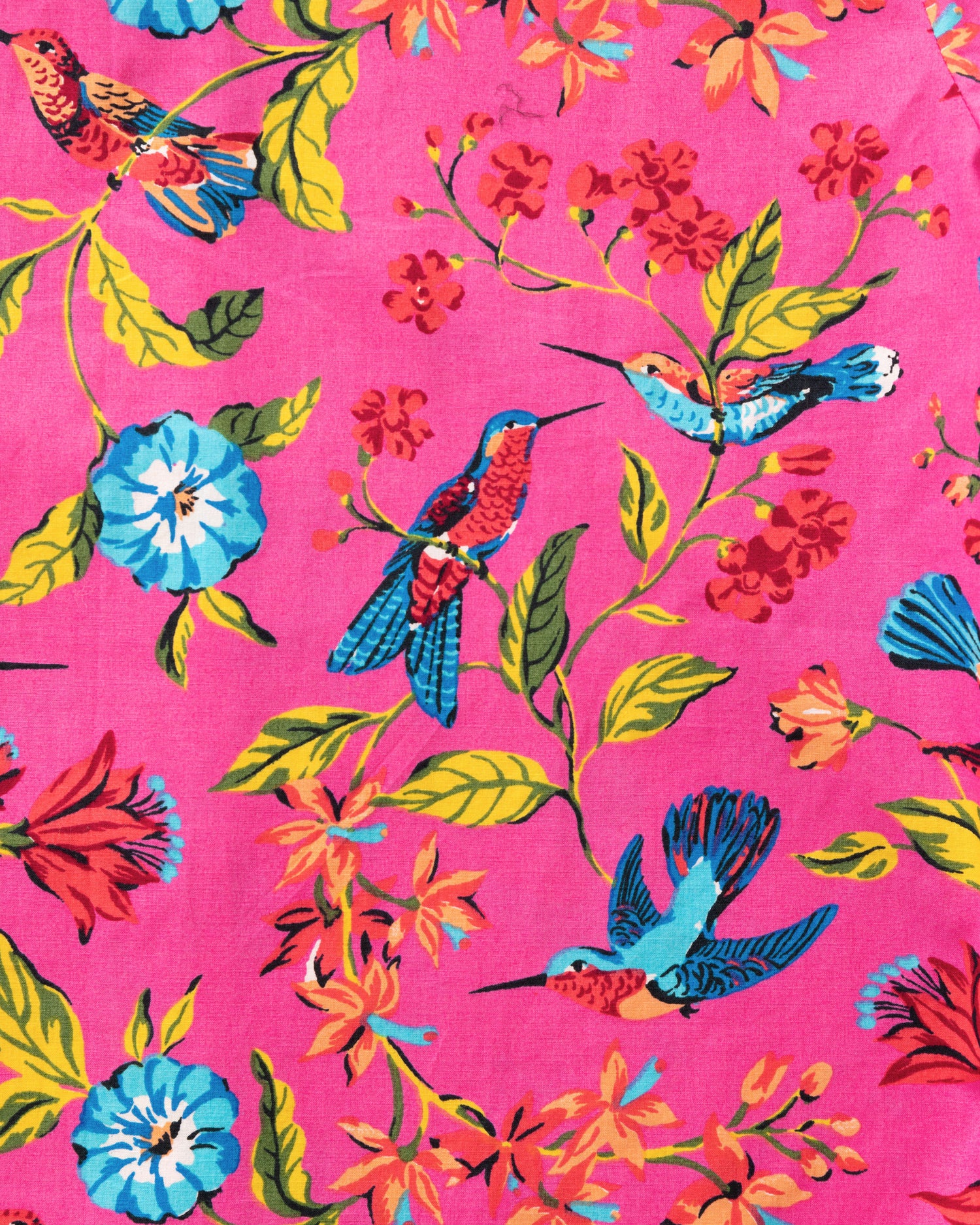 Hummingbird Haven - Short Sleeve Top & Cropped Pants Set - Fresh Raspberry - Printfresh