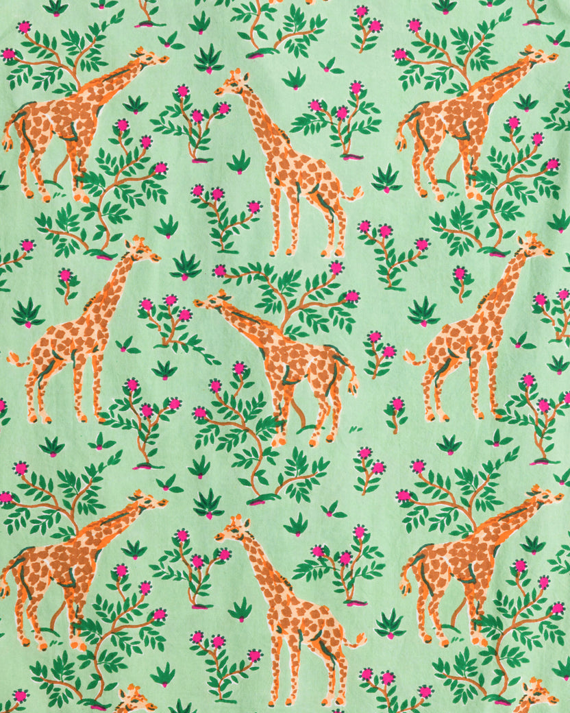 Grazing Giraffes - Short Sleep Set - Sage - Printfresh