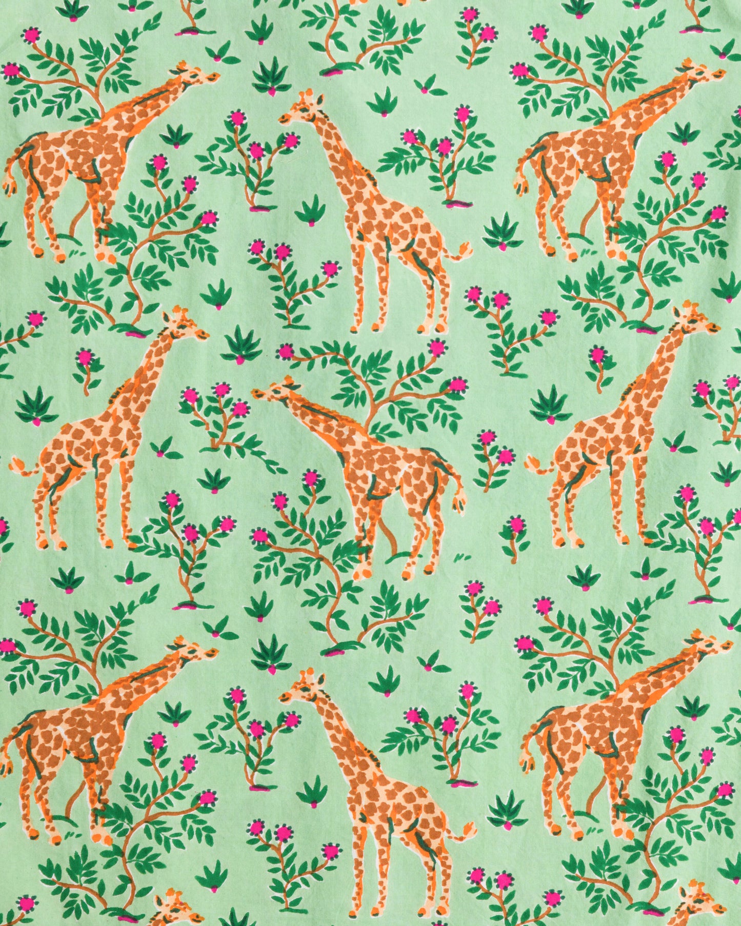 Grazing Giraffes - Long Sleep Set - Sage - Printfresh