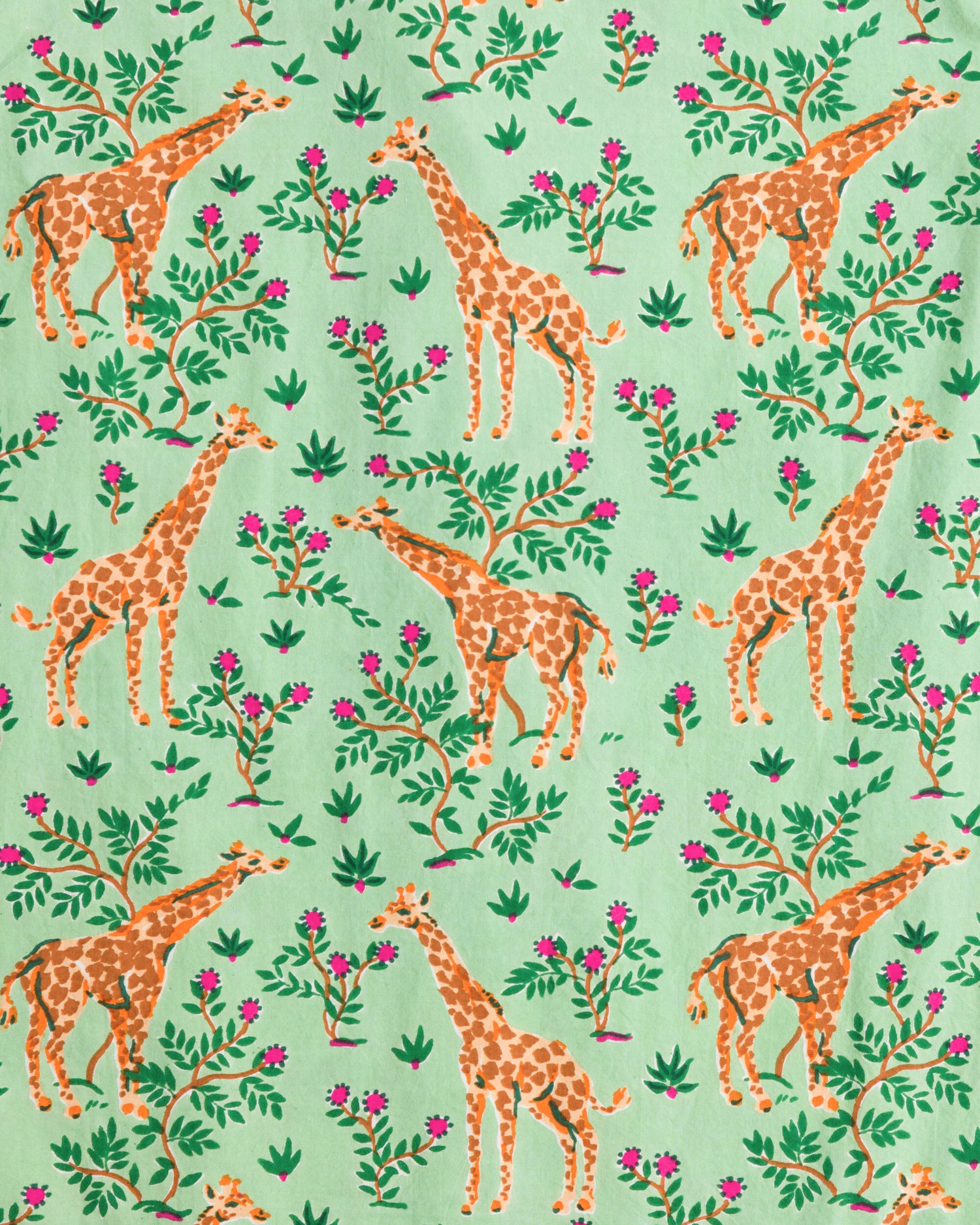Grazing Giraffes - Robe - Sage - Printfresh