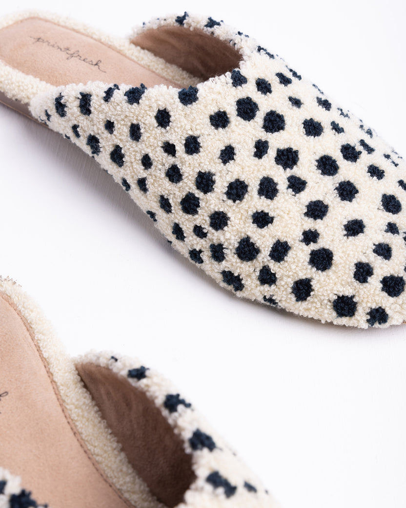 Leopard Spot - Tufted Slippers - Cream - Printfresh