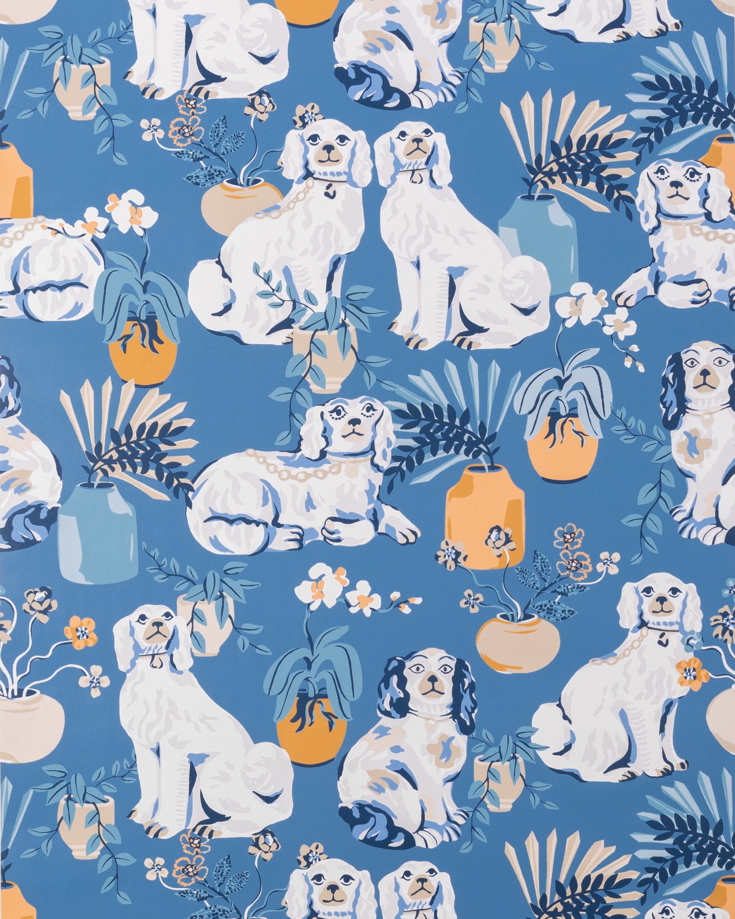 Good Dog - Peel & Stick Wallpaper - Cerulean - Printfresh