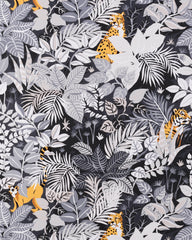 Tropical Oasis - Peel & Stick Wallpaper - Charcoal - Printfresh