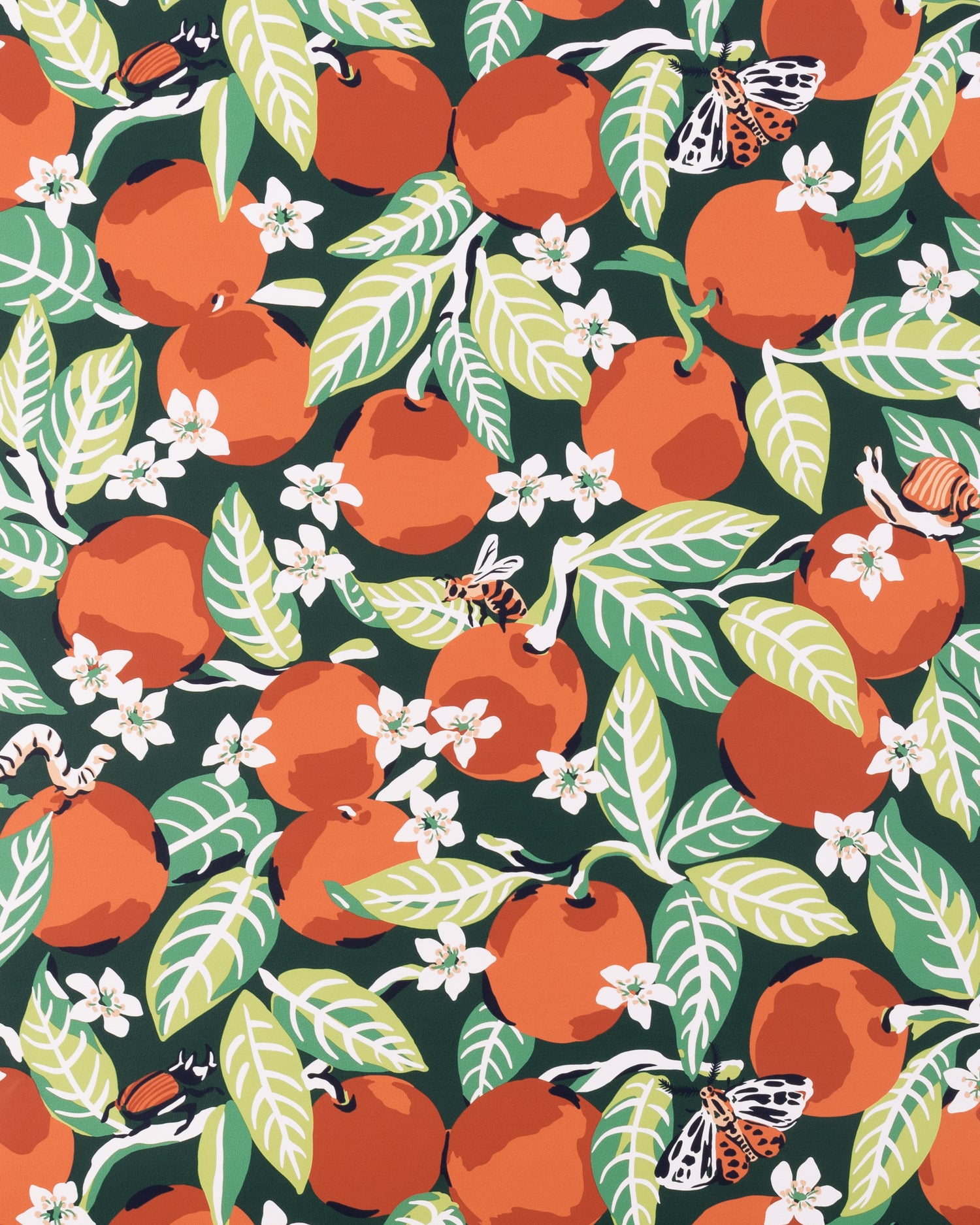 Orange Grove - Peel & Stick Wallpaper - Juniper - Printfresh