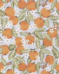 Orange Grove - Peel & Stick Wallpaper - Sky Blue - Printfresh