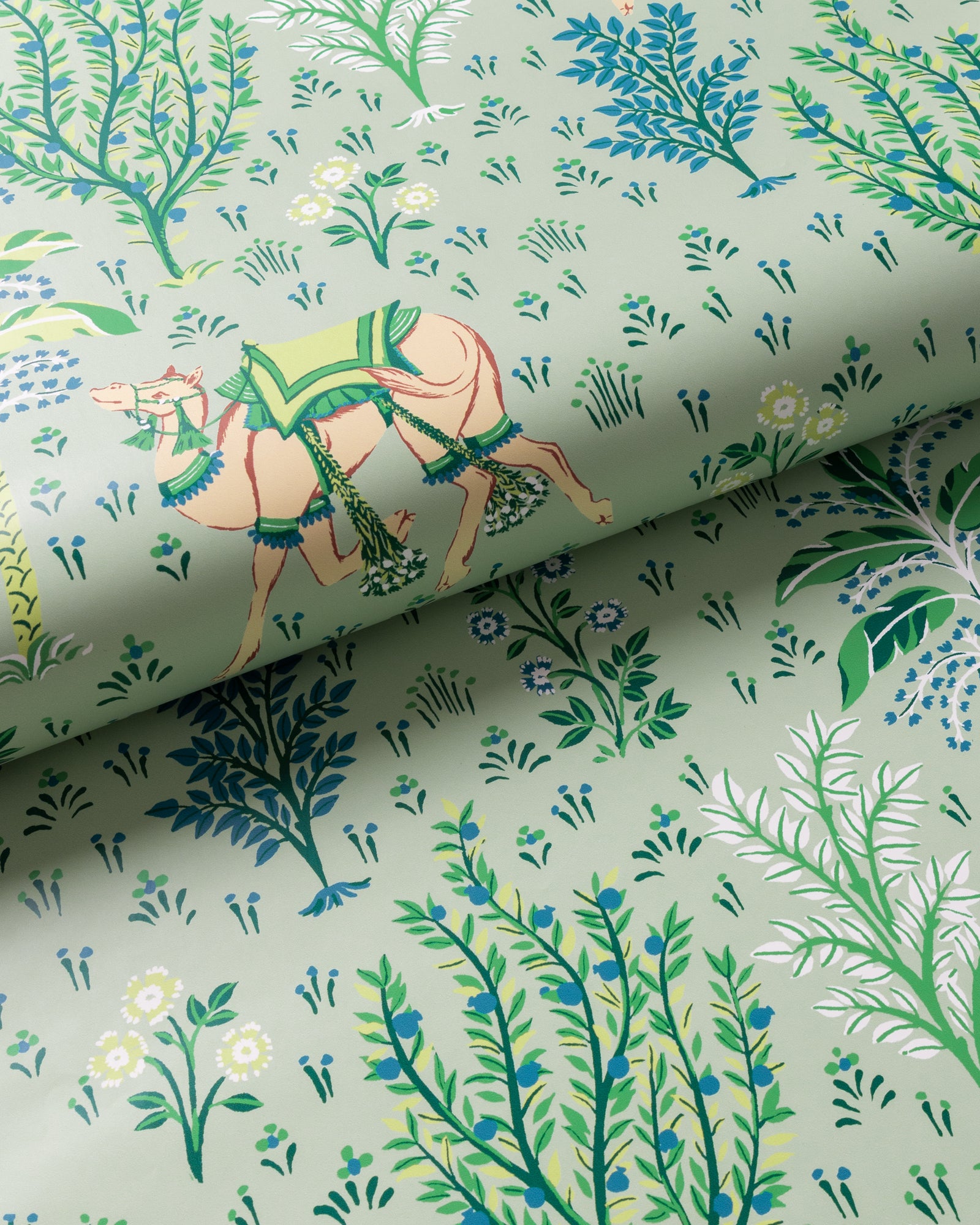 Camel's Courtyard - Peel & Stick Wallpaper - Avocado - Printfresh