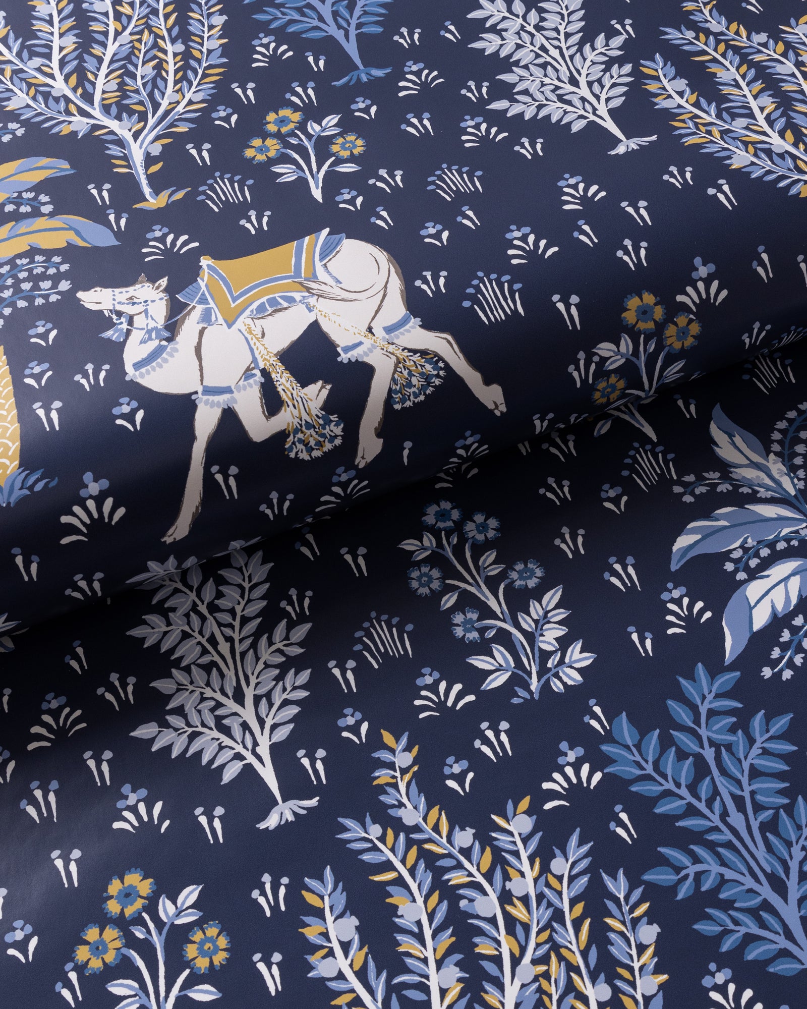 Camel's Courtyard - Peel & Stick Wallpaper - Navy - Printfresh