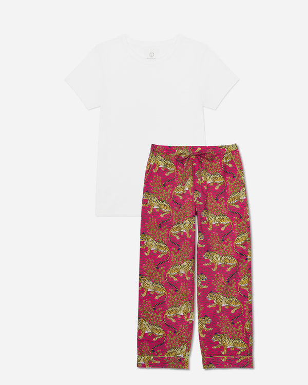 Bagheera - T-Shirt and Pajama Pants Bundle - Hot Pink/Cloud - Printfresh