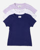 Saturday Tee - Knit T-Shirt 3-Pack - Cloud/Orchid Hush/Indigo - Printfresh