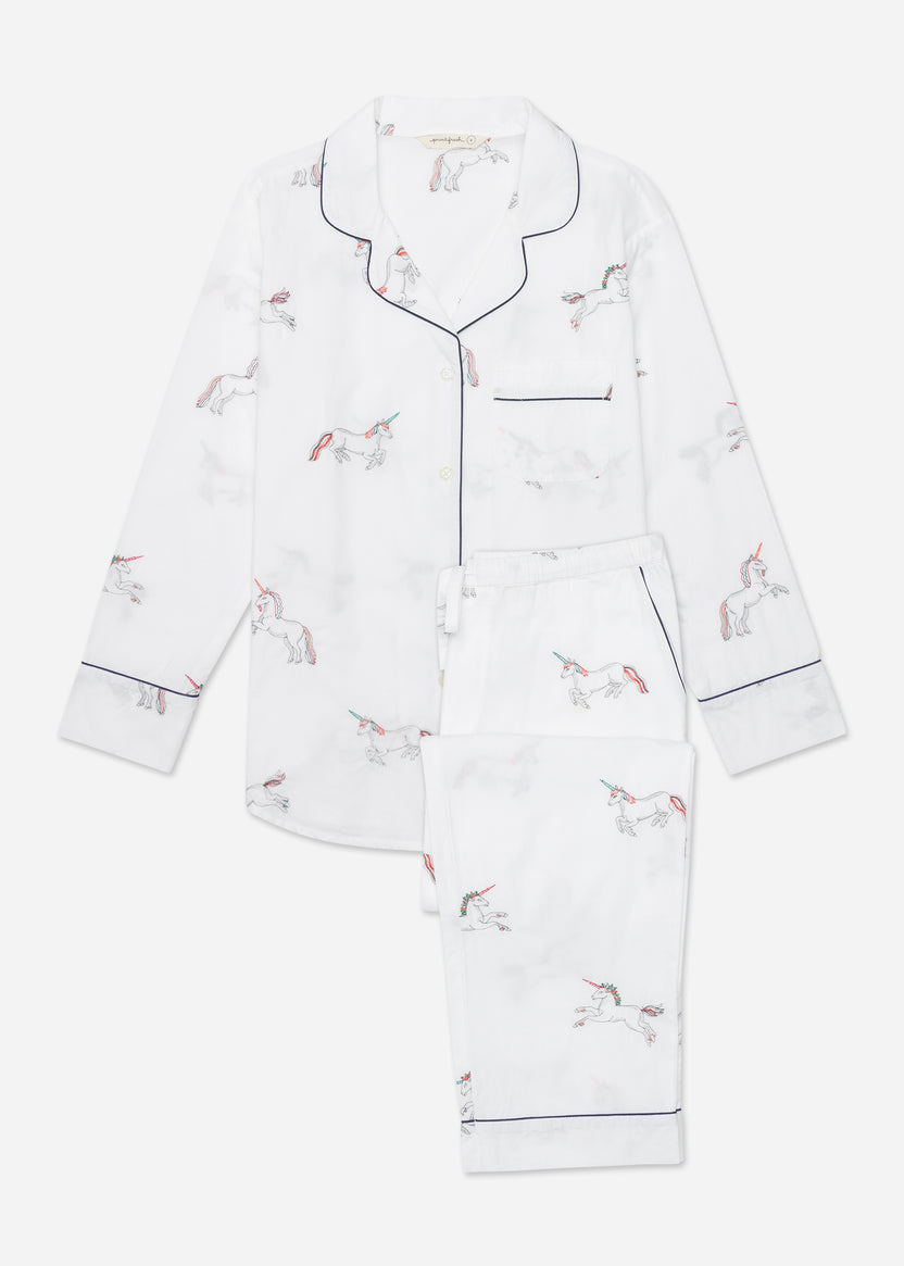 Embroidered Unicorn - Long Sleep Set - Cloud - Printfresh