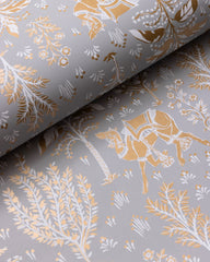 Camel's Courtyard - Wallpaper Double Roll - Pale Gray/Gold - Printfresh