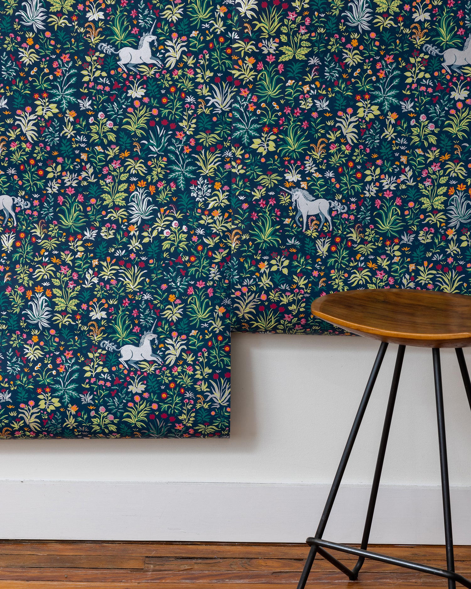 Unicorn's Garden - Wallpaper Double Roll - Indigo - Printfresh