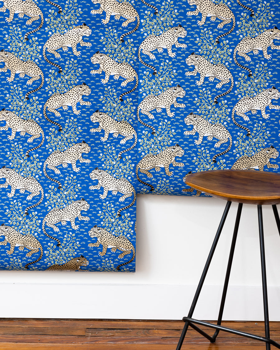 Bagheera - Wallpaper Double Roll - Indigo - Printfresh