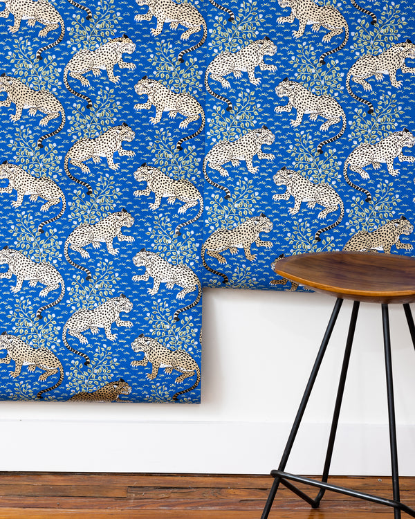 Bagheera - Wallpaper Double Roll - Indigo - Printfresh