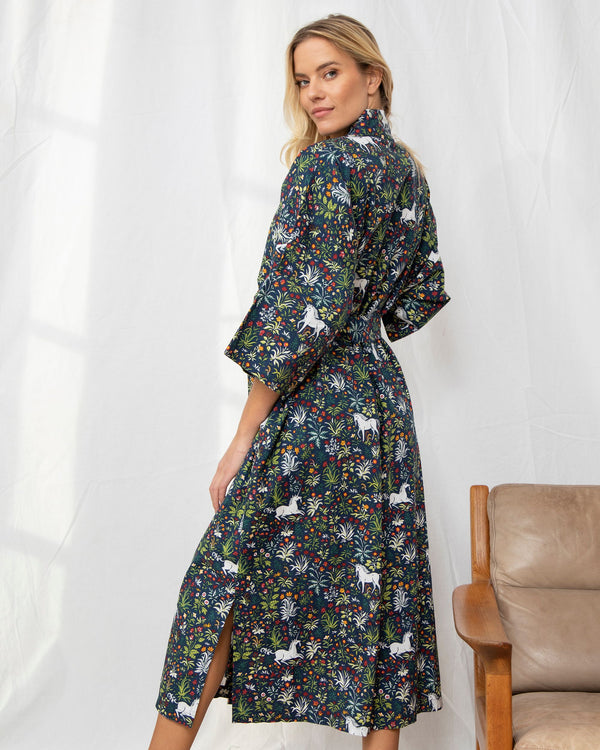 Unicorn's Garden - Robe - Indigo - Printfresh