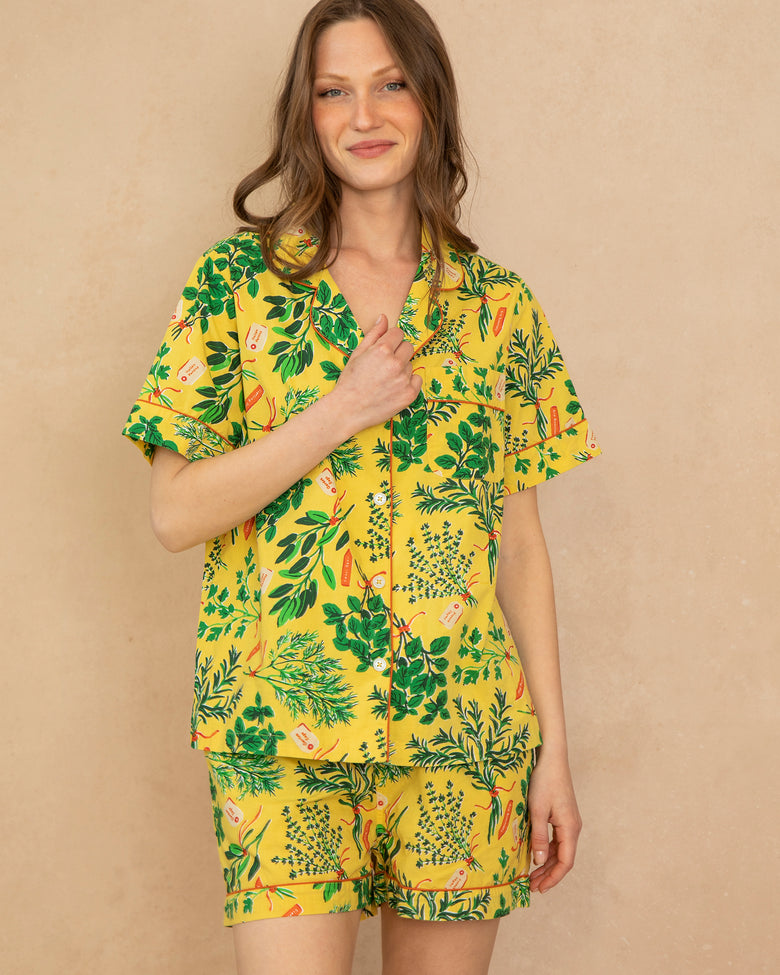 Herb Garden - Short Sleep Set - Citrine - Printfresh