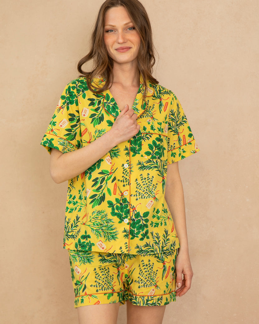 Herb Garden - Short Sleep Set - Citrine - Printfresh
