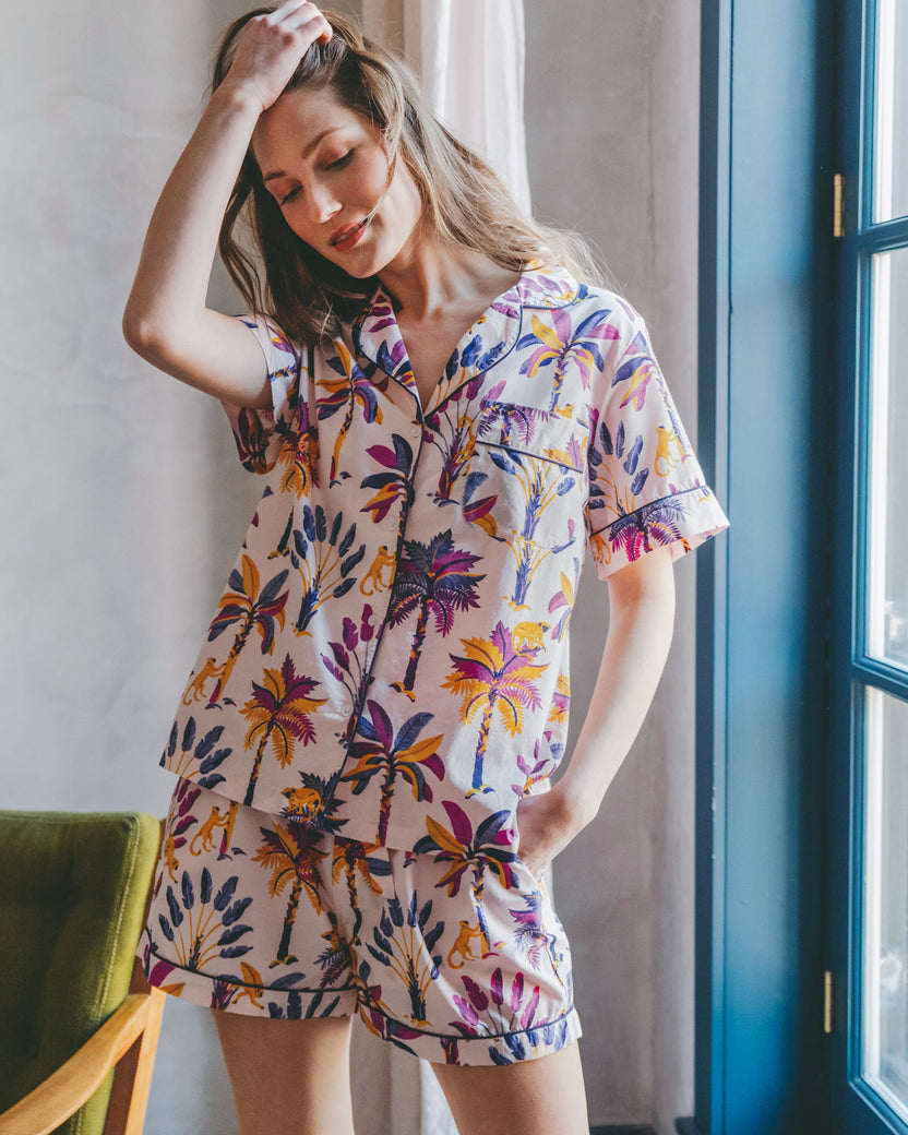 Royal Palms - Short Sleep Set - Amethyst - Printfresh