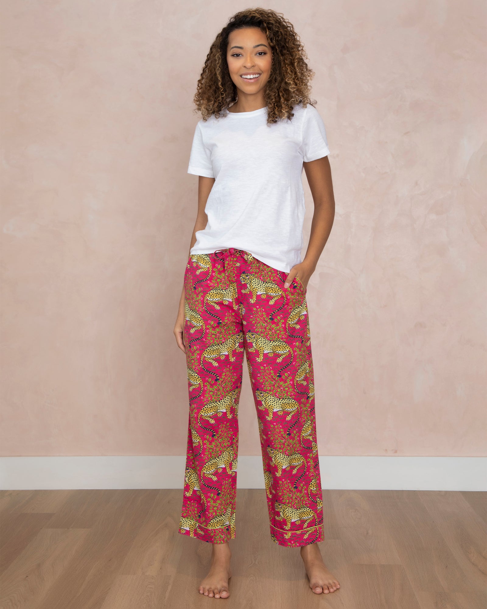 Bagheera - T-Shirt and Pajama Pants Bundle - Hot Pink/Cloud - Printfresh