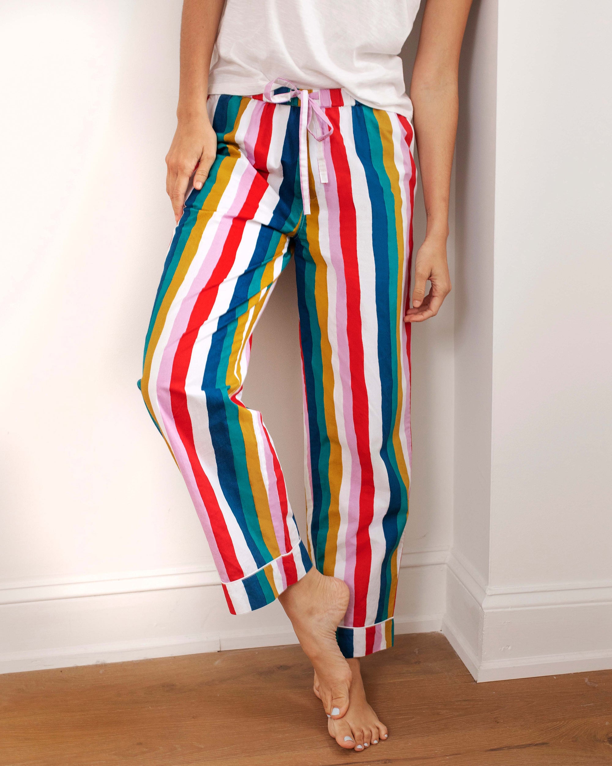 Painted Stripe - Pajama Pants - Vintage Rainbow - Printfresh