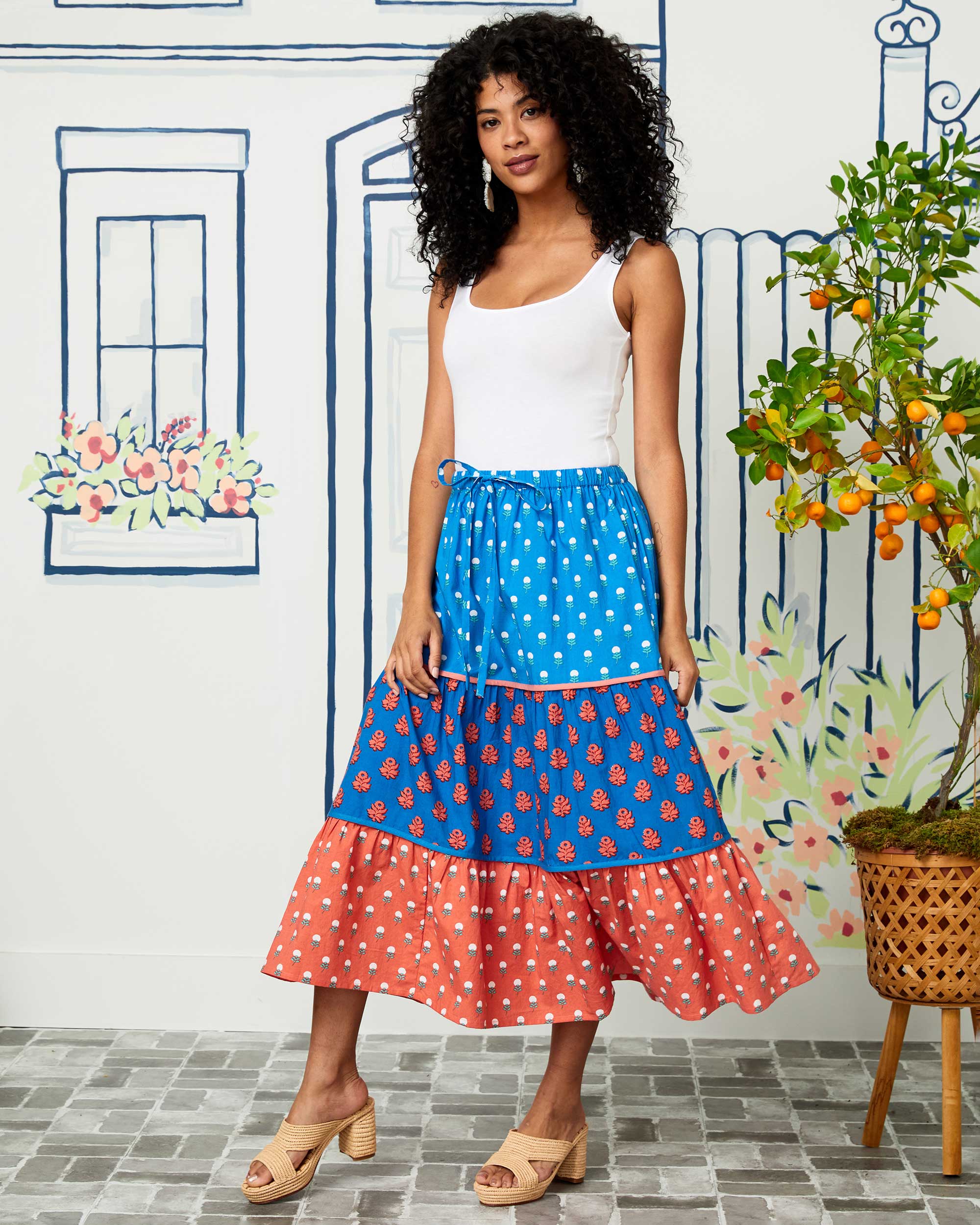 Bouquet of Roses - Twirl About Skirt - Mixed Colors - Printfresh